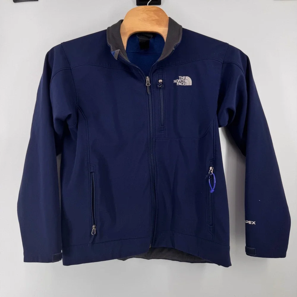 The North Face Apex Bionic Jacket Mens L Blue Softshell Fleece Lined Windproof